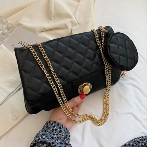 Diamond Lattice PU Leather Crossbody Bags For Women Trend Shoulder Chains Bag Women Purses and Handbags Luxury Designer Handbags