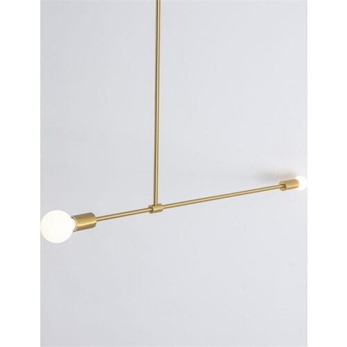 Led Pendant Light Modern DIY Hanging Gold Metal Strip Suspension Light Rectangle Counter Home Wedding Decor Pendant light PA0298