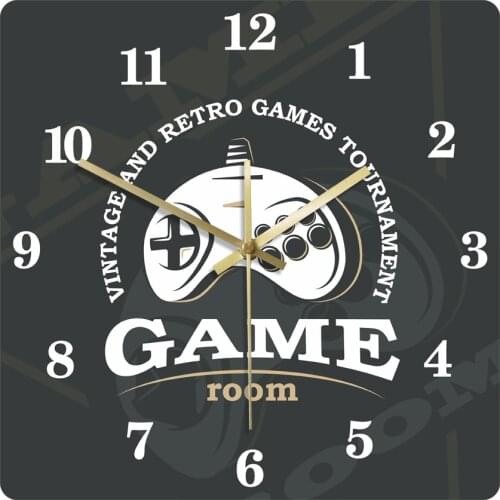 Vintage Gamepad Quartz Mute Wall Clocks Game Room Decorative Hanging Watch Modern Technology Design Video Games Lover Gift