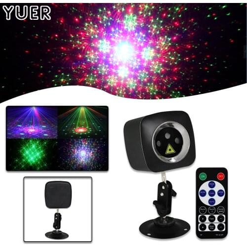 Star Shower RGB Laser Light Mini Sound Activated Stage DJ Disco Christmas Party Lights Decoration for Holiday Porjector Lighting