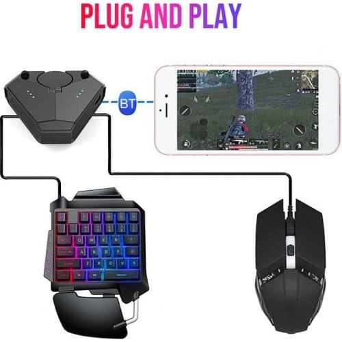 1 Set Wireless Converter Non-delayed Quick Response Driver-free Bluetooth5.0 Keyboard Mouse Sensitive USB Adapter for iOS