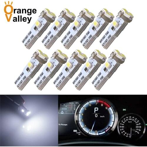 10Pcs High Quality T5 LED W1.2W 5 1206 SMD Car Auto DC 12V 3020 Bulbs with Wedge Base for Dashboards(Gauge bulbs)