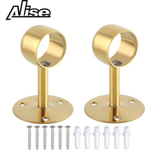 2PCS Hanging Rod Wardrobe Rail Holder Wardrobe Tube Support Bracket Clothes Hanging flange Seat Rod Holder 25/32/38/51mm