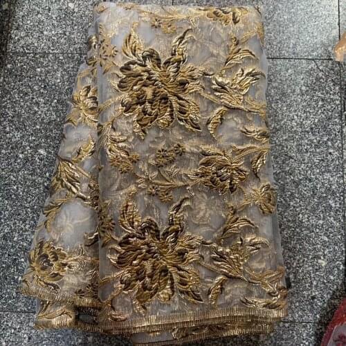 2021 African Jacquard Fabric Lace Nigerian French Tulle Lace High Quality Brocade Lace Fabric For Wedding Party Dress JK4765