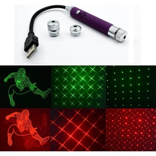 3 Lighting Mode Party Stage Light Sound Activated Laser Projector Star Lights Mini USB Atmospheres Lights For Disco DJ Car Decor