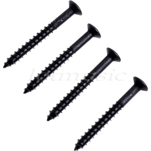 4Pcs Black Neck Plate Screw for Fender Strat Tele Guitar Replacement