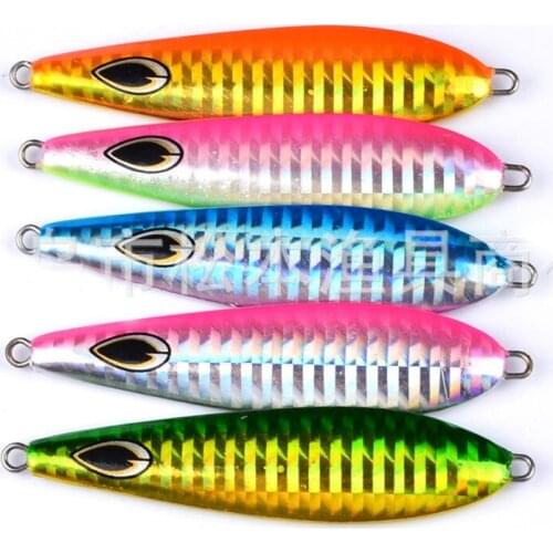 5PCS Deep sea Fishing Ocean Boat Rock Beach Metal Slow Jig Jigging Jigbait Spoon Lure baits 35.5g/7.5cm