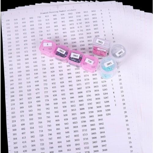 546 grids Diamond Painting Tools Number label stickers for Diamond painting Storage Box Accessory Tools A4 size