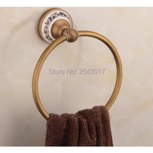 Bathroom Accessories Towel Rack High Quality Copper Brass Antique Finish Towel Shelf ZR2220