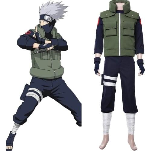 Anime Costume Hatake Kakashi Cosplay Costume Uniform Full Suit Hatake Kakashi Costume