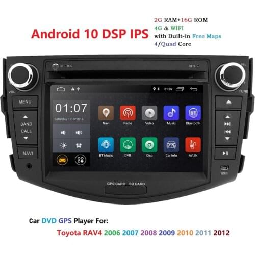 Android 10 Car Dvd Player for Toyota RAV4 2007 2008 2009 2010 2011 2 Din Radio Rav 4 Gps Navigation Wifi Quad Core