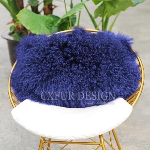 Free Shipping CX-D-01G Home Decor Fashion Real Mongolian Lamb Fur Cushion Cover Bed Sofa Fur Pillow Case
