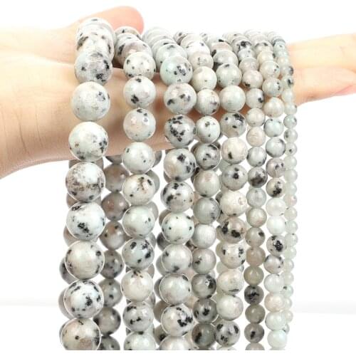 Natural Stone Smooth Tianshan Orchid Round Loose Spacer Beads For Jewelry Making Needlework DIY Charm Bracelet Necklace 4-12 MM