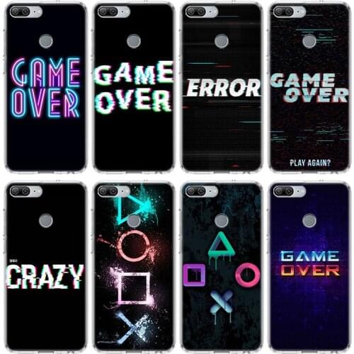 Game over Case For Huawei Honor 10 9 20 Lite 9X 8X 8A Pro 7A 7X Y5 Y6 Y7 Y9 2019 V20 V30 Soft Phone Cover Coque