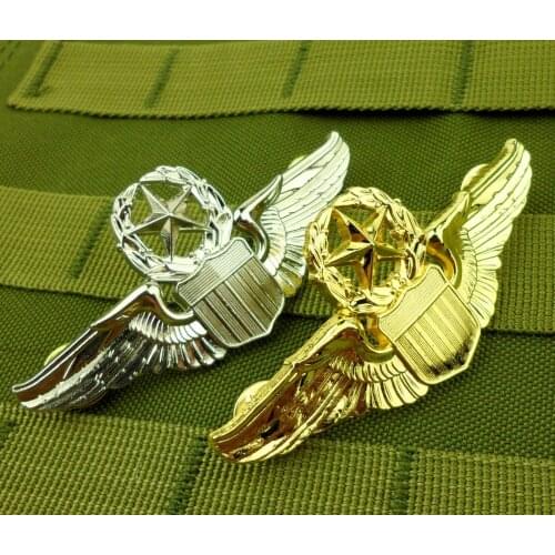 TWO US ARMY MASTER AVIATOR WINGS BADGE WWII US COMMAND PILOT BADGE PIN-0489 Military Store