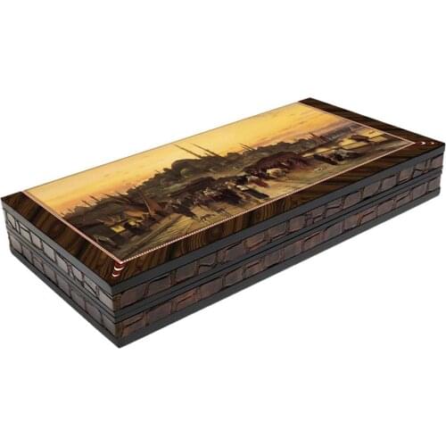 Fantastic Wooden Backgammon Galata Bridge High Grade Backgammon Chess Travel Chess Set Fine Wooden Chessboard Classic Chess Game
