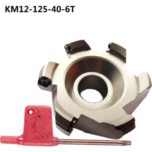 1pc KM12 125 40 6T Indexable Face Milling Cutter Holder 45 Degree CNC Lathe Machine Tool Shoulder Right Angle for SEHT1204