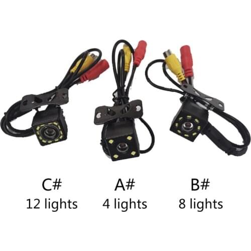 8/12/ 4 LED Night Vision Car Rear View Camera Universal Backup Parking Reverse Camera Waterproof 170 Wide Angle HD Color Image