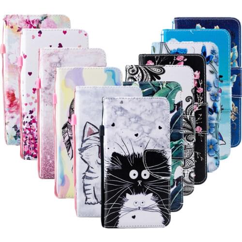 Painted Leather Case for IPhone 11 12 Pro Max XR X XS SE 2020 6S 7 8 Plus Flip Wallet Cover Full Body Protection Shockproof Capa