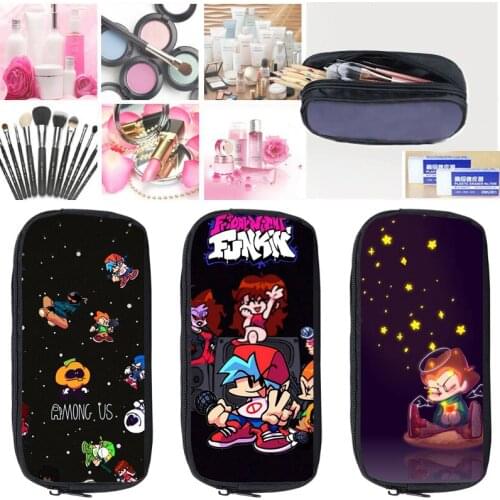 Hot Game Friday Night Funkin Cosmetic Cases 3D Print Zipper Makeup Box Bags Pencil Case Storage Pouch School Supplies Stationery