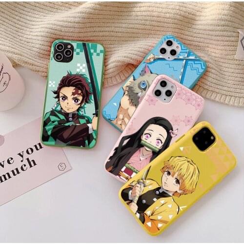 Kimetsu No Yaiba Soft Cover For iPhone 7 8 11 12 Pro Max 12Mini X XS XR Xs Max 6 6S 5S SE Cartoon Japan Anime Demon Slayer Cases