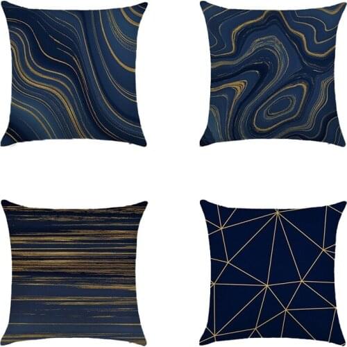 4PCS Marble Pattern Cushion Cover Pillowcase Home Decorative Sofa Square Pillow Cover Bedroom Car Decor 45X45cm