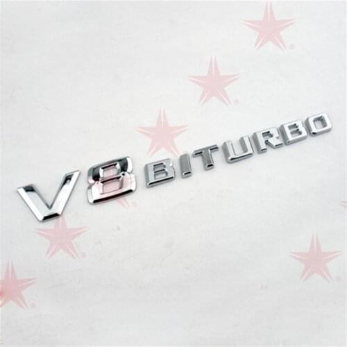 Cheap Car Sticker High Quality Emblem Vehicle Logos For Benz V8 BITURBO ABS Plastic Accessories