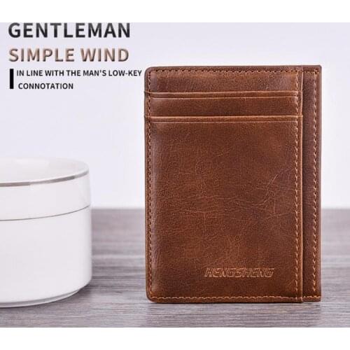 2021 New 3 Colors Wallets Thin Fashion Mens Leather Multi-Card Wallet Retro Solid Color Mini Card Package Coin Purses Hot Sale