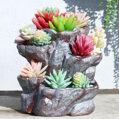 Pastoral Succulent Plant Ceramic Flower Pot Accessories Balcony Villa Park Furnishing Crafts Outdoor Garden Adornment Decoration
