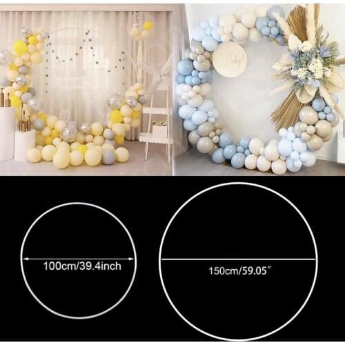 80/100/150cm plastic artificial flower wreath frame wedding decoration DIY arch bow balloon flower garland Christmas party decor