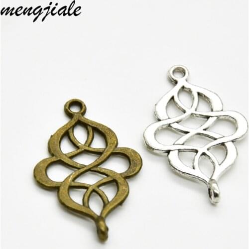 Hot sell 50pcs Fashion Two color Flowers Connector Charms for Pendant bracelet necklace Handmade DIY makings 28*18mm