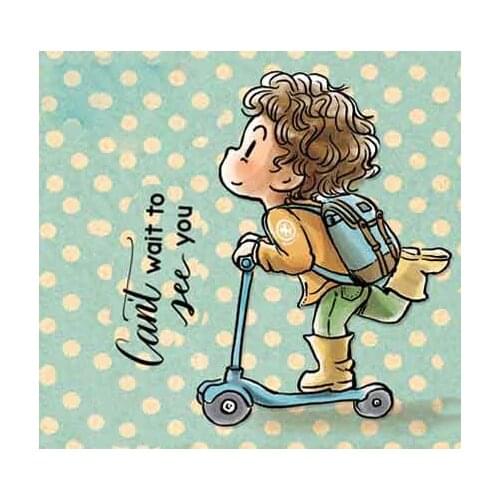 Scooter Transparent Silicone Rubber Stamp And Metal Die Sheet Cling Scrapbooking DIY Cute Pattern Photo Album