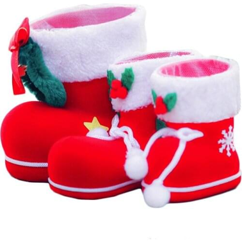 Christmas Decorations Ornaments Holiday Gift Boots Christmas Flocking Boots Childrens Candy candy Bag Socks Shoes CB4678/k