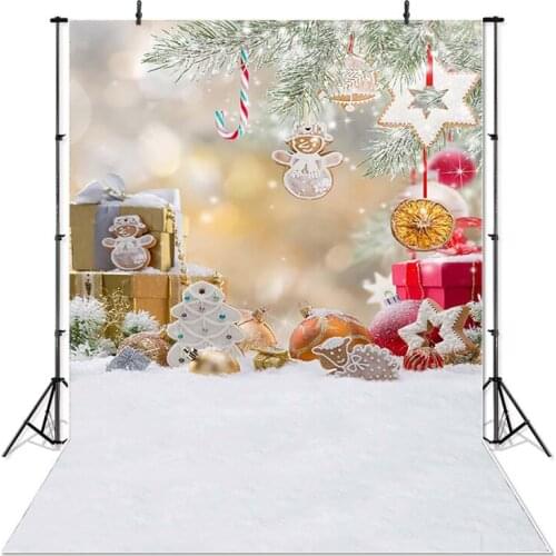 Christmas Photography Background Christmas Decorations Ball Children Party Snowfield Backdrop Decoration Banner For Photo Studio