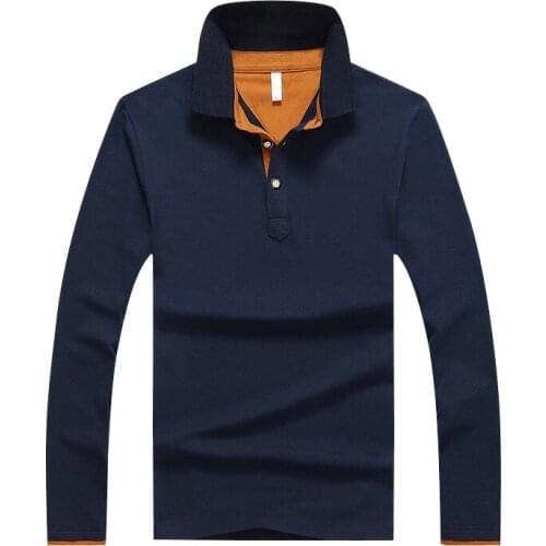 Men Polo Shirt Casual Long Sleeve Male Cotton Shirts Soild Slim Shirt Men Spring Male Clothes shirt