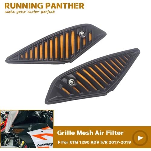 Motorcycle Orange and White Grille Mesh Dustproof Air Filter for 1290 Super Adventure R / S 1290 ADV S / R 2017 2018 2019