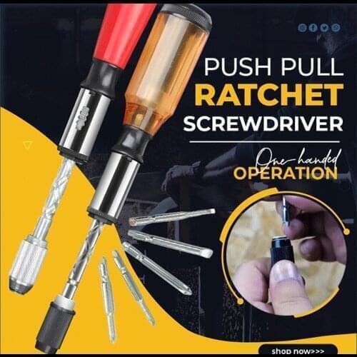 Sueea® Push Pull Ratchet Screwdriver Set 6 in 1 Screwdriver Bit Set Sleeve Driver Bit-Holder Ratchet Socket Screw Driver Kit