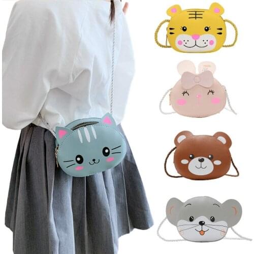 2021 New Kids Children Baby Girl Crossbody Bags Cute Cartoon Animal Coin Purse Handbag Wallet Small Coin Bag