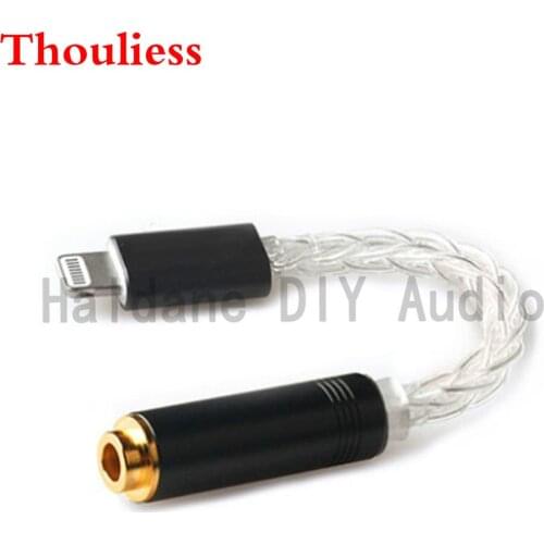 Thouliess HiFi-DIY DAC Decoder Chip Adapter for Light-ning Dad Male 4.4mm Balanced Mom Female Connector for Earphone Amplifier