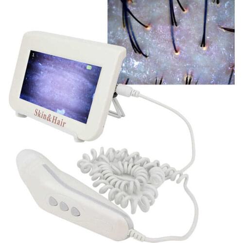 Precision Scalp Hair Follicle Oil Moisture Magnifying Detector Analyzer Skin Pigment Tester Hair Treatment 7 Inch Rechargeable