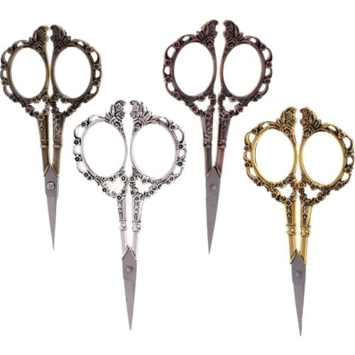 Vintage European Plum Blossom Stainless Steel Scissors Tailor Shears for Embroidery Sewing Craft Art Work Everyday Use