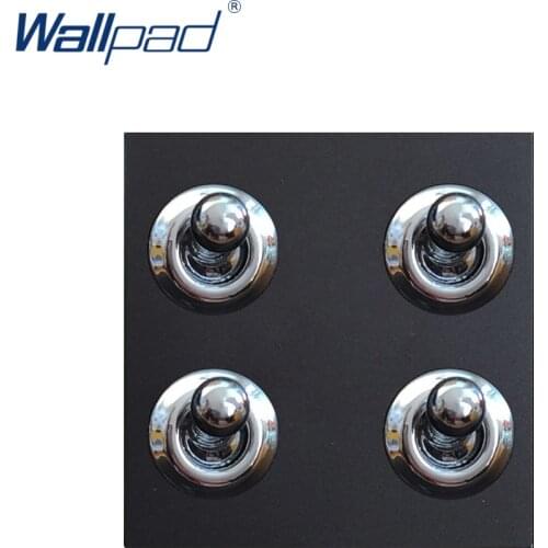 Wallpad 4 Gang 1 Way 2 Way Switch Function Key For Wall Toggle Switch White And Black Plastic Module Only
