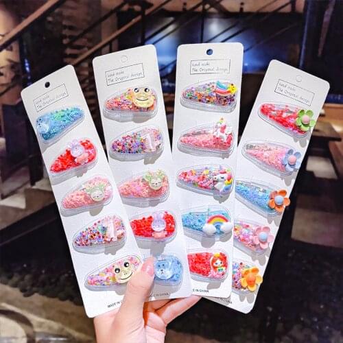 1set New Sequin Quicksand Children Hairpin Girls Children Kids Hair Clips Barrettes Accessories Hair Ornament Hairclip Headdress