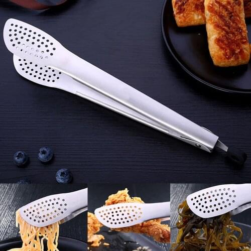 1Pcs Kitchen Tool Stainless Steel Heat Resistance BBQ Cooking Kitchen Clip Buffet Bread Ice Cooking Tongs Clamp