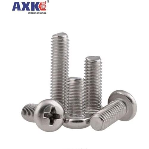 10/50 M2 M2.5 M3 M3.5 M4 M5 M6 M8 A2 304 Stainless steel Cross Round Phillips Pan Head Screw Bolt Dia 2 3 4 5 8mm Length 3-100mm