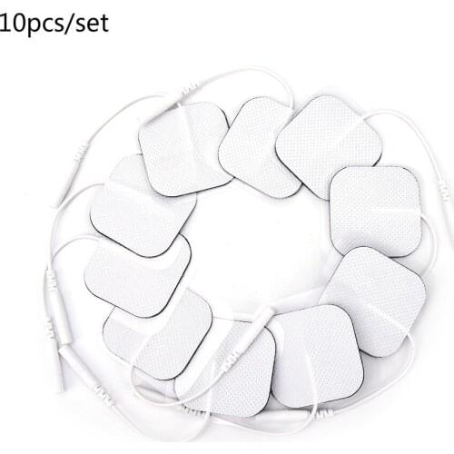 10Pcs 4*4cm Electrode Pads Physiotherapeutic Patches Replacement For Tens Massagers Machine Electronic Physiotherapy Massager