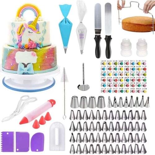175 sets Cake Decorating turntable Decorating Baking Tool Korean factory direct piping nozzle piping bag bakeware