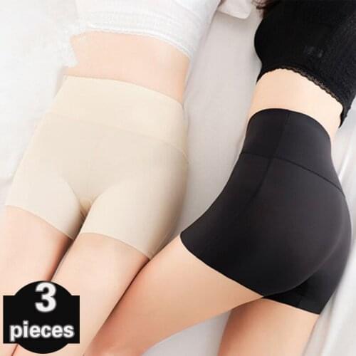 3 pcs Womens seamless underpants Female underwear safety short pants women summer High waisted underpants Shape sexy Lingerie