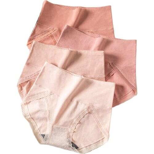 High Waist 4Pcs/Set Panties Women Cotton Slimming Ladies Underwear Seamless Briefs Sexy Breathable Female Lingerie Plus Size 3XL