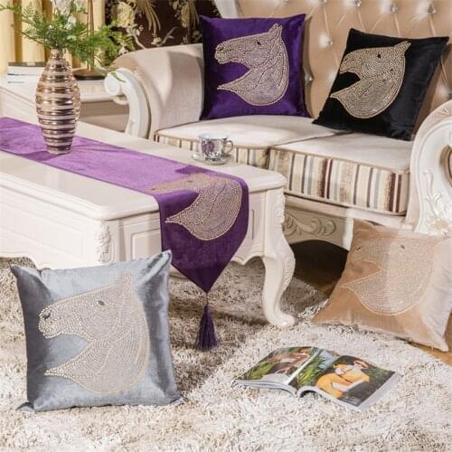 45x45cm Horse head Sofa Pillowcase Pink Cushion Cover Throw Pillow Case Home Sofa Bed Chair Decoration 17.72x 17.72inch